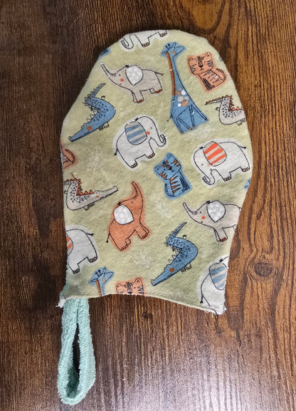 Reversible Hooded Baby Towel and Bathing Mitt